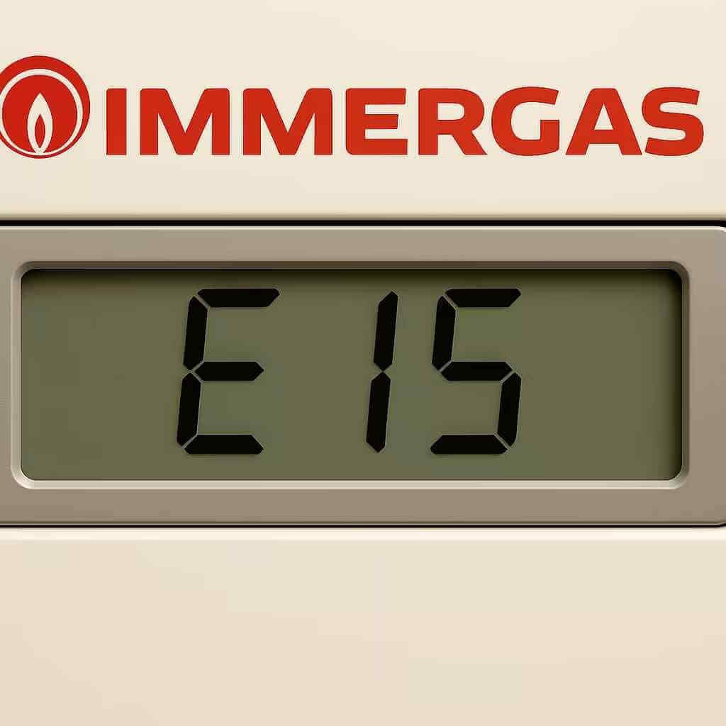 Tecnico a Parma programma la scheda elettronica di una caldaia Immergas per risolvere l'errore 15.